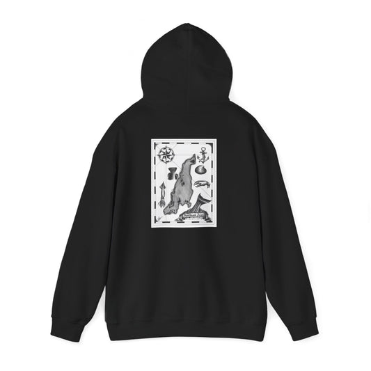 Newport Bait Company Aquidneck Island Treasure MapHooded Sweatshirt
