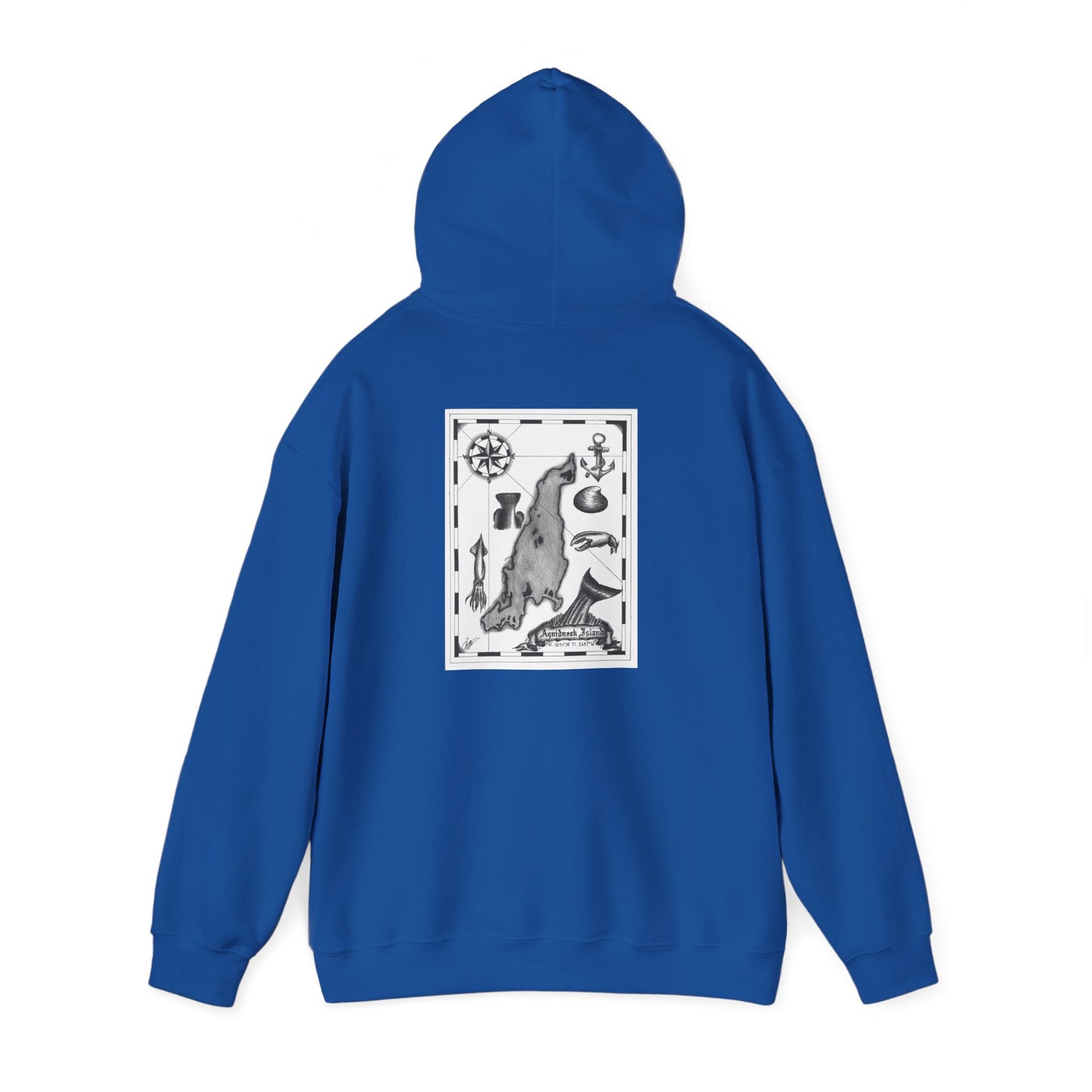 Newport Bait Company Aquidneck Island Treasure MapHooded Sweatshirt