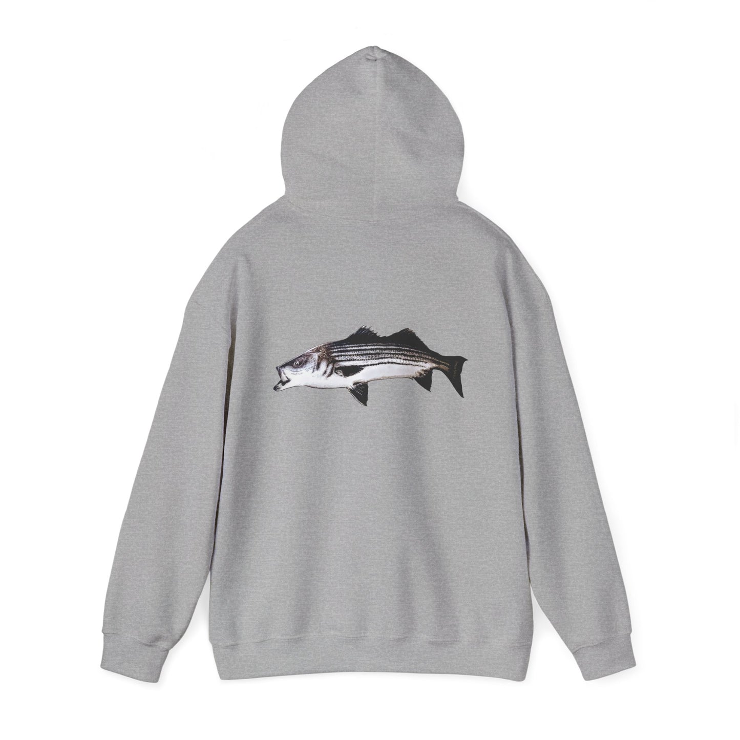 Tail-whip Striped bass 'striper' hooded sweatshirt
