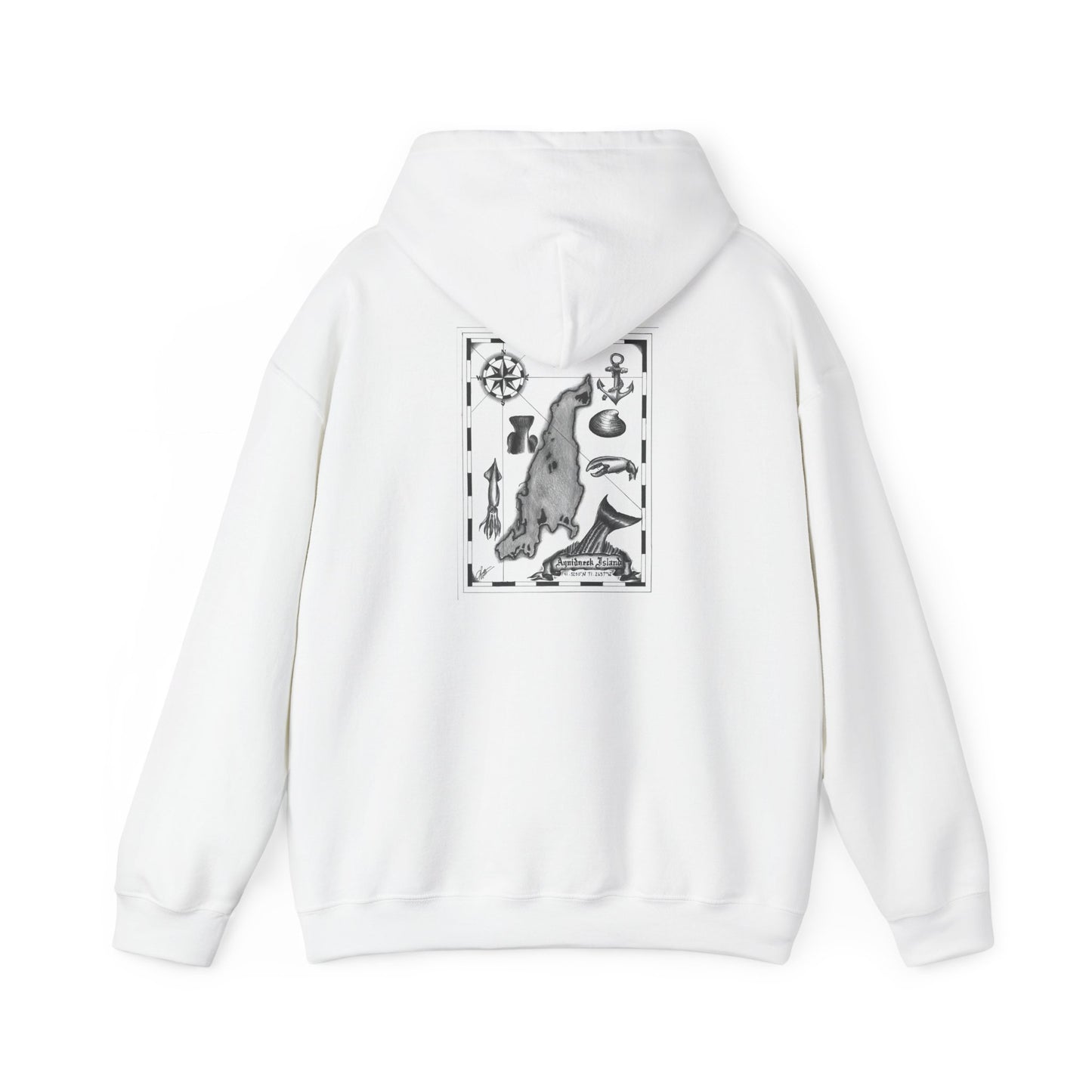 Newport Bait Company Aquidneck Island Treasure MapHooded Sweatshirt