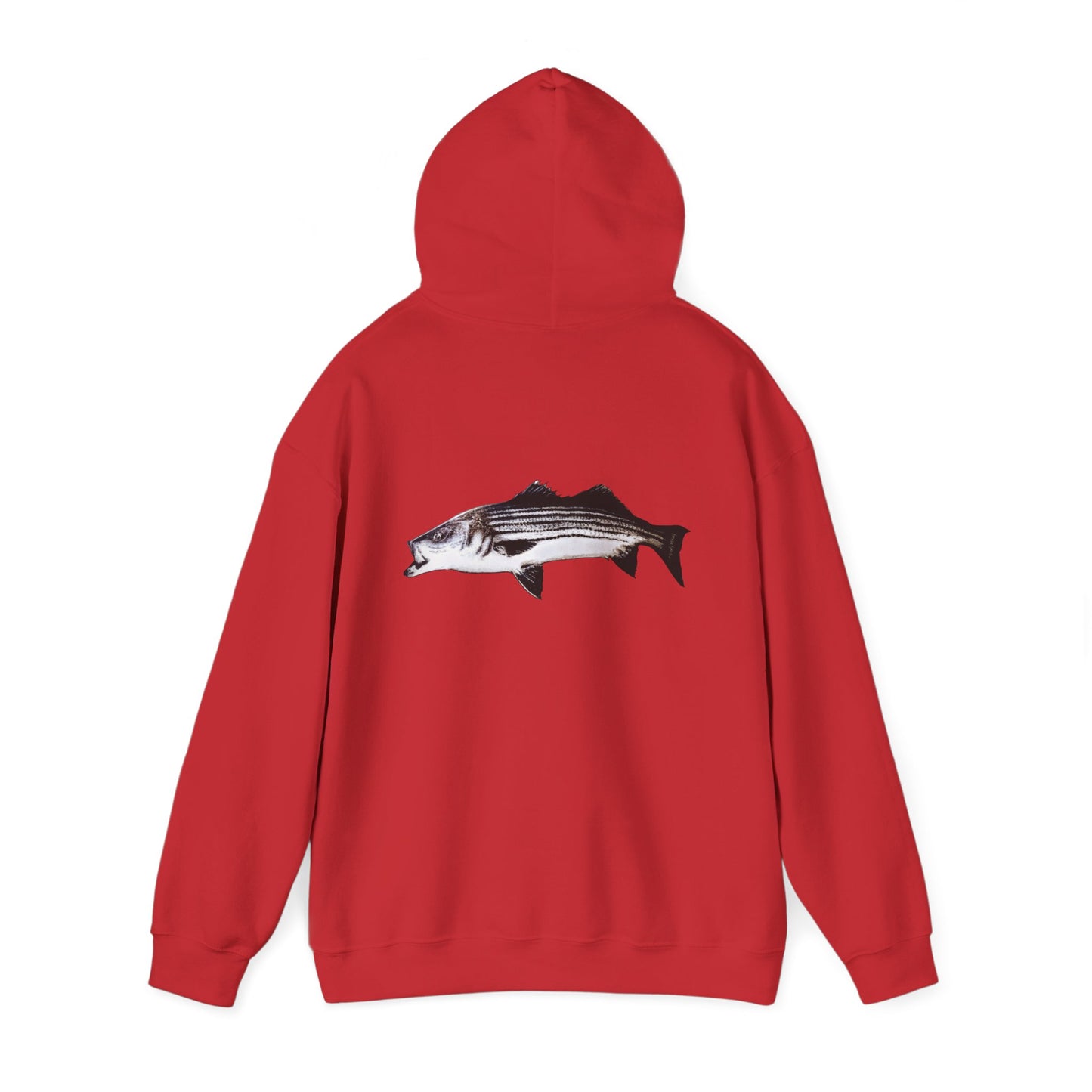 Tail-whip Striped bass 'striper' hooded sweatshirt
