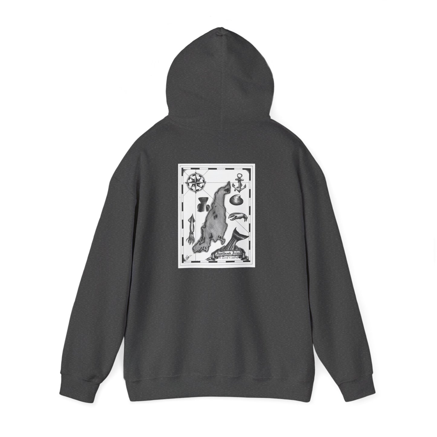 Newport Bait Company Aquidneck Island Treasure MapHooded Sweatshirt