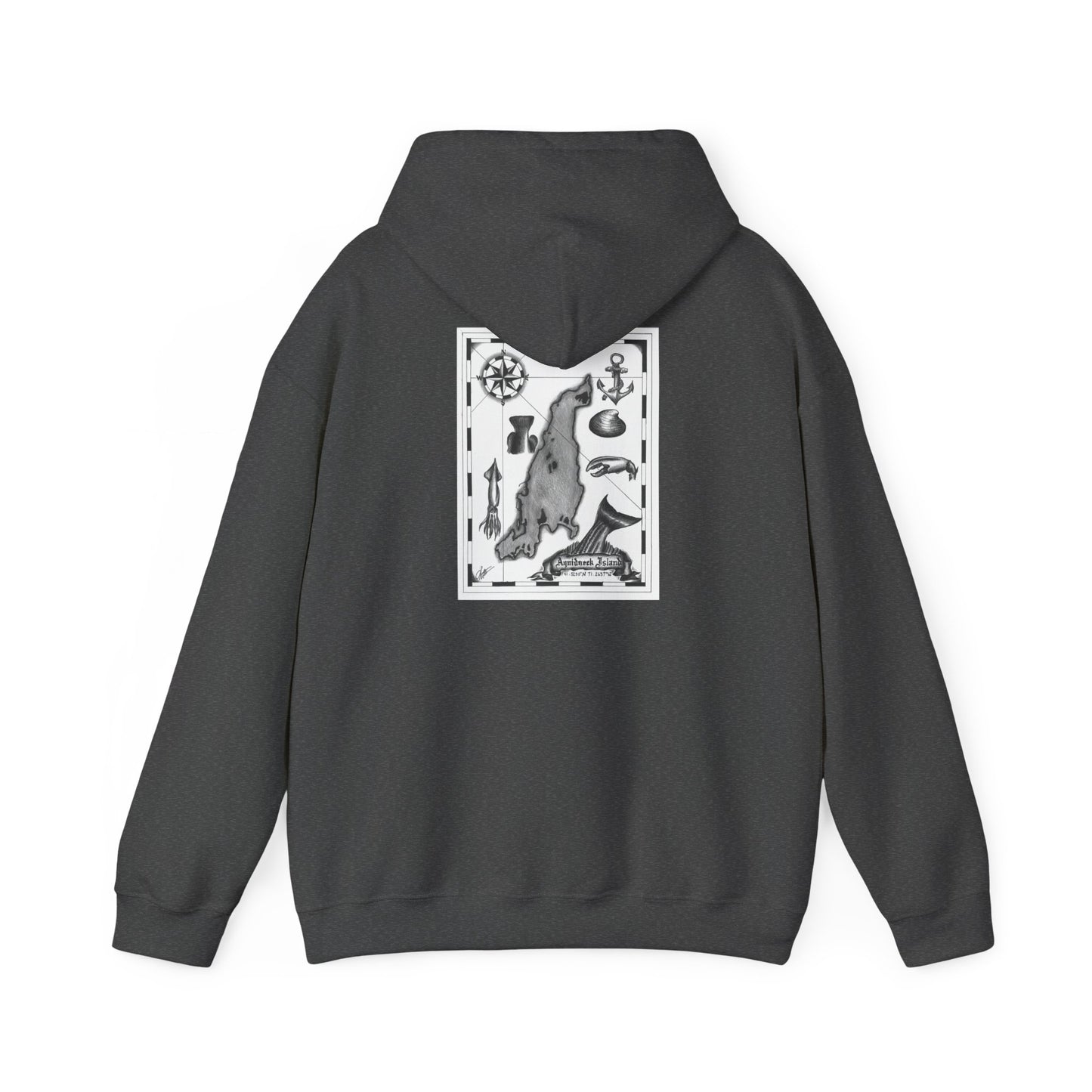 Newport Bait Company Aquidneck Island Treasure MapHooded Sweatshirt