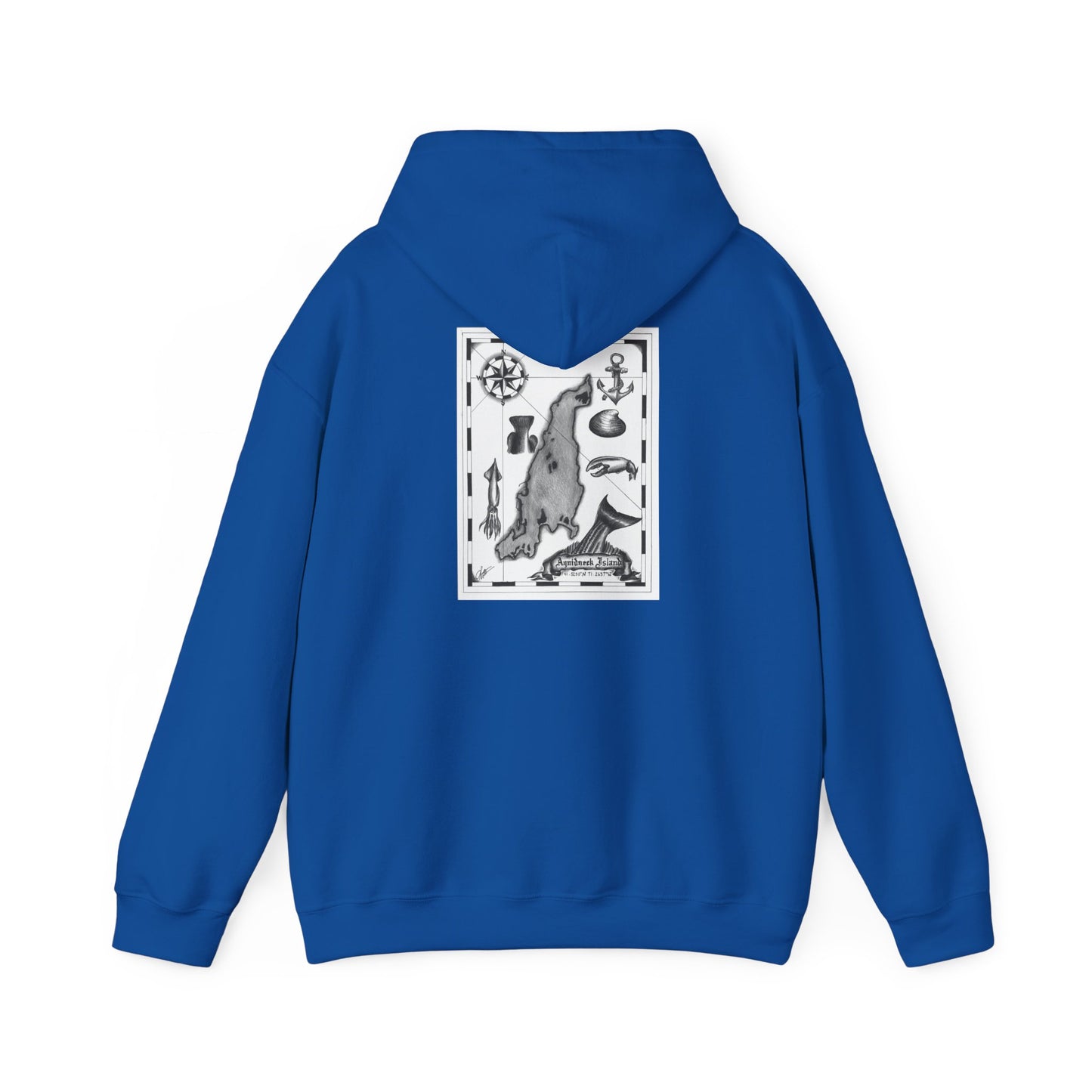 Newport Bait Company Aquidneck Island Treasure MapHooded Sweatshirt